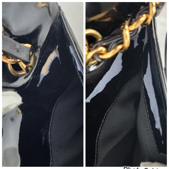 Auth Chanel Patent Leather Tote Bag - Picture 12 of 13
